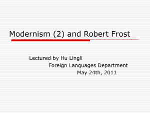 Modernism (2) and Robet Frost