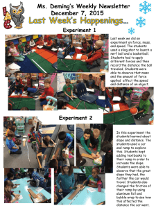Ms. Deming's Weekly Newsletter December 7, 2015 Experiment 2