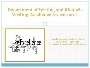 Department of Writing and Rhetoric Writing Excellence Awards 2010