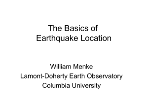 A quick tutorial on the basics of earthquake location