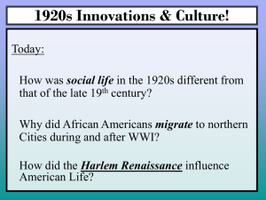 1920s Innovations & Culture!