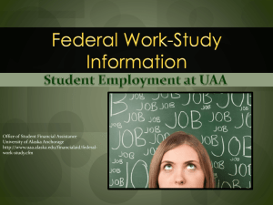 Federal Work-Study Information - University of Alaska Anchorage