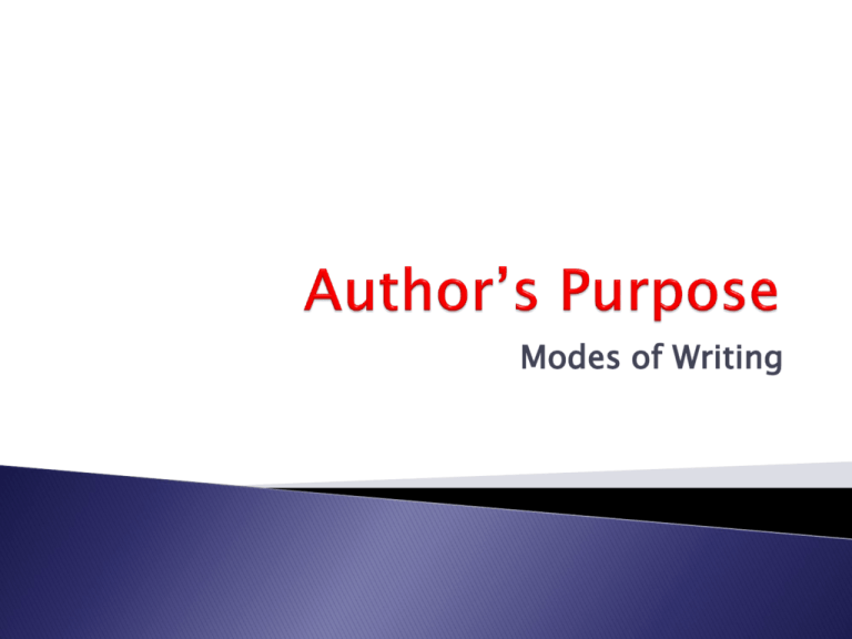 Author s Purpose Lesson