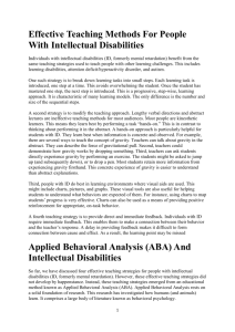 Effective Teaching Methods For People With Intellectual Disabilities