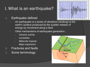I. What is an earthquake?