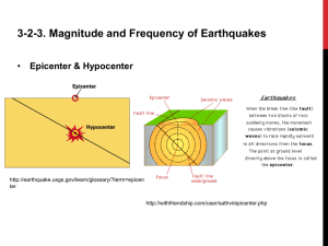 3-2-3. Magnitude and Frequency of Earthquakes Epicenter