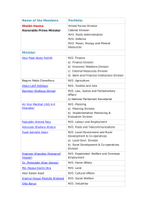 List of the Members of the Cabinet with Portfolios