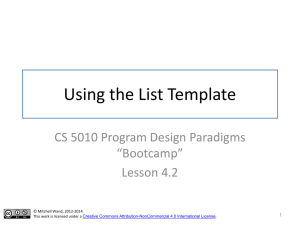 Lesson 4.2 Using the List Template