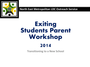 Exiting Students Parent Wshop 2014 Summary of Discussion