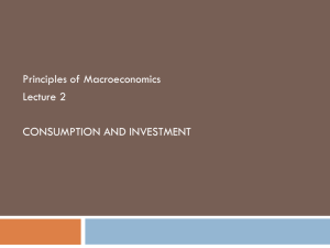 Lecture 2 Consumption and Investment