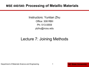 MSE 440/540: Processing of Metallic Materials