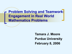 Problem Solving and Teamwork: Engagement in Real World