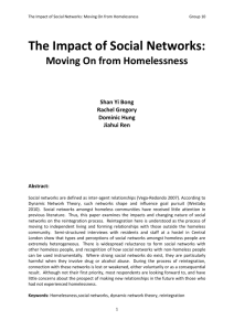 The impact of social networks: moving on from homelessness