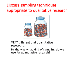 Discuss sampling techniques appropriate to qualitative research