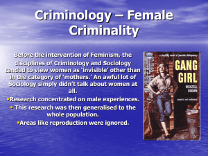Criminology – Female Criminality