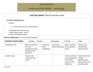Primary Reading Focus