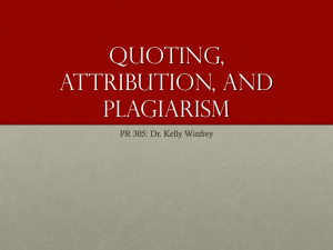 Quoting and Plagiarism - Iowa State University