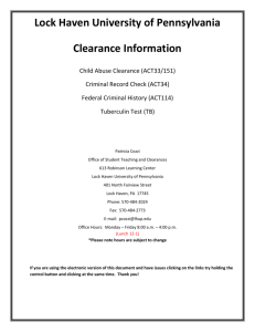 Clearance Information