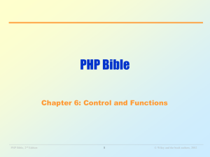 PHP Bible – Chapter 6: Control & Functions