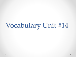 Vocabulary Unit #14
