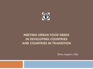 MEETING URBAN FOOD NEEDS in Developing Countries and