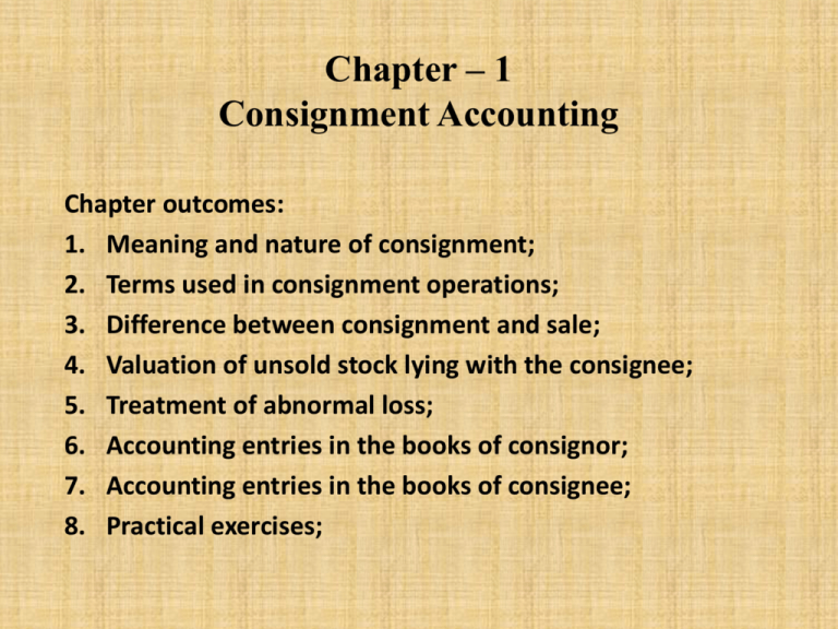 Consignment Meaning In Accounting Pdf