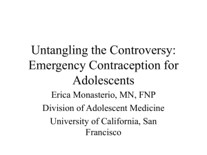 Untangling the Controversy: Emergency Contraception