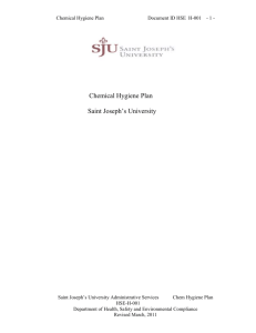 Chemical Hygiene Plan - Saint Joseph's University