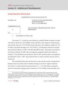 Supplement – Sample Disposition Memorandum