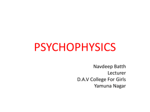 psychophysics - DAV College For Girls, Yamunanagar