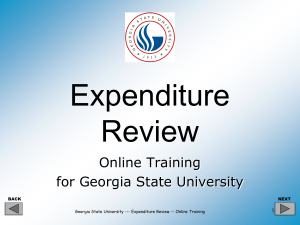 Expenditure Review - Georgia State University