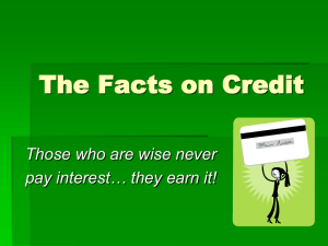 The Facts on Credit