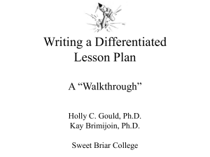 Writing a Differentiated Lesson Plan