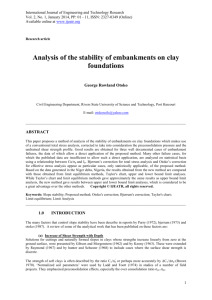 ANALYSIS OF THE STABILITY OF EMBANKMENT