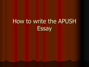 How to write the APUSH Essay