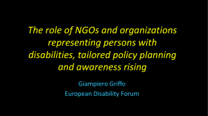 The role of NGOs and organizations representing persons