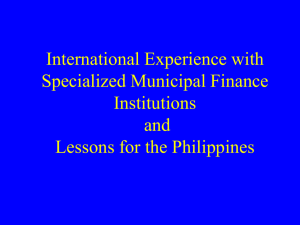 Experience of Municipal Finance Institutions and
