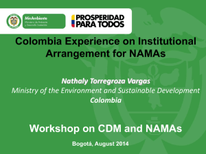 Colombia's national institutional arrangements