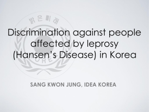 Discrimination against people affected by leprosy in Korea