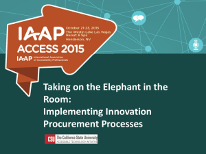 Implementing Innovative Procurement Processes