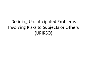 Power Point Presentation on Defining UPIRSOs