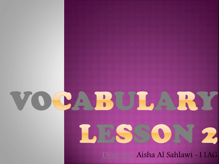 vocabulary lesson 8 1