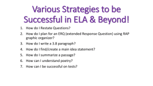 Strategies for being successful in ELA & Beyond!