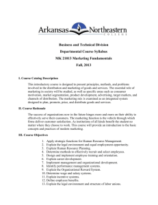 Marketing Fundamentals - Arkansas Northeastern College