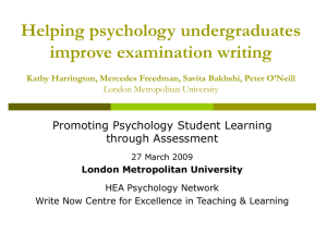 Helping psychology undergraduates improve examination writing