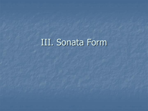III. Sonata Form