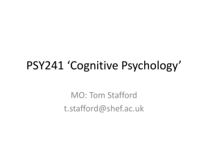 PSY241 *Cognitive Psychology*