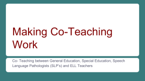 Co-teaching - PPS Instructional support