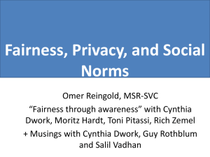 Fairness, Privacy and Social Norms