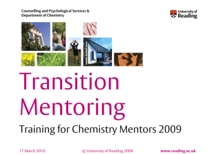 A mentor is - University of Reading